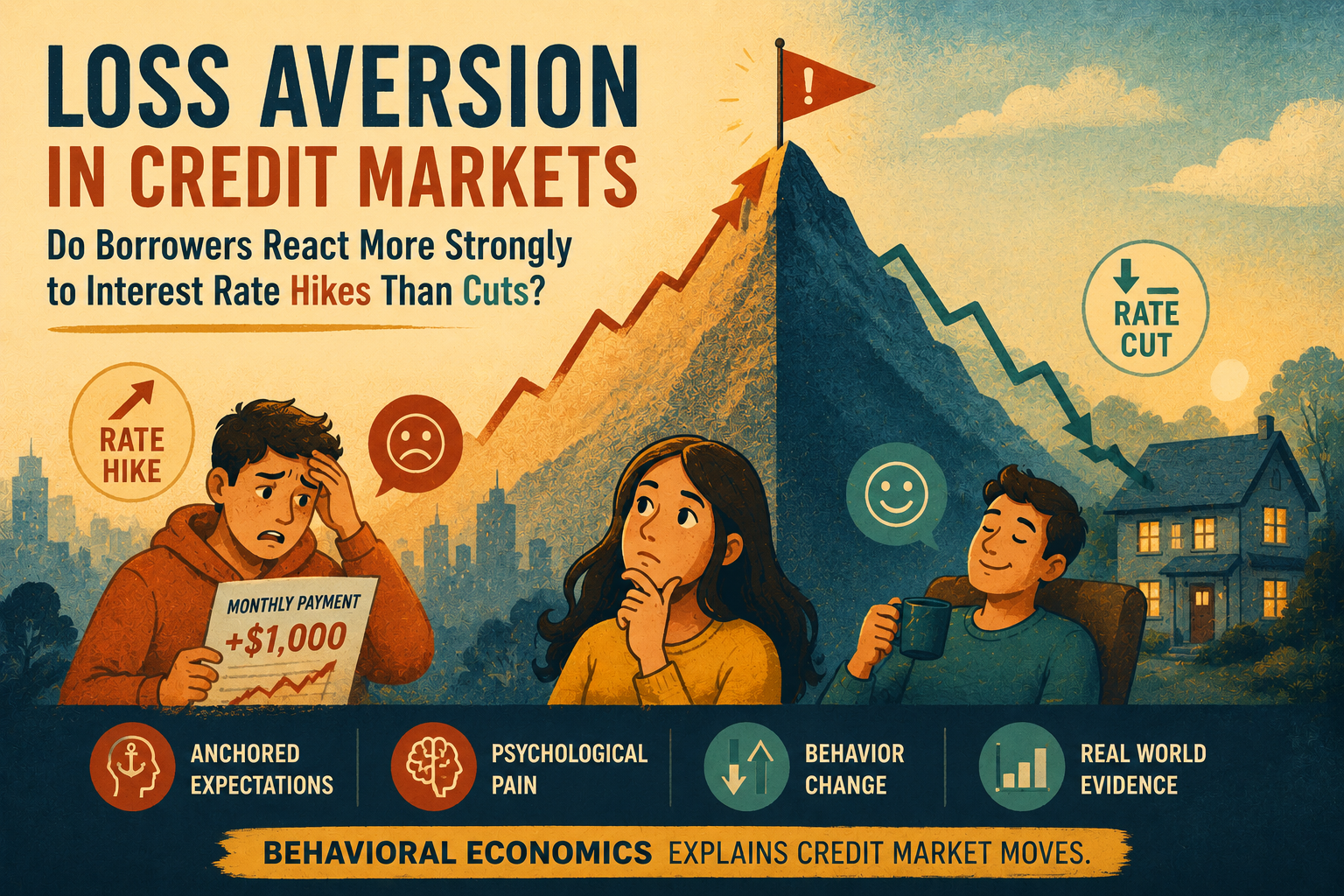 Illustrated cover for the loss aversion article