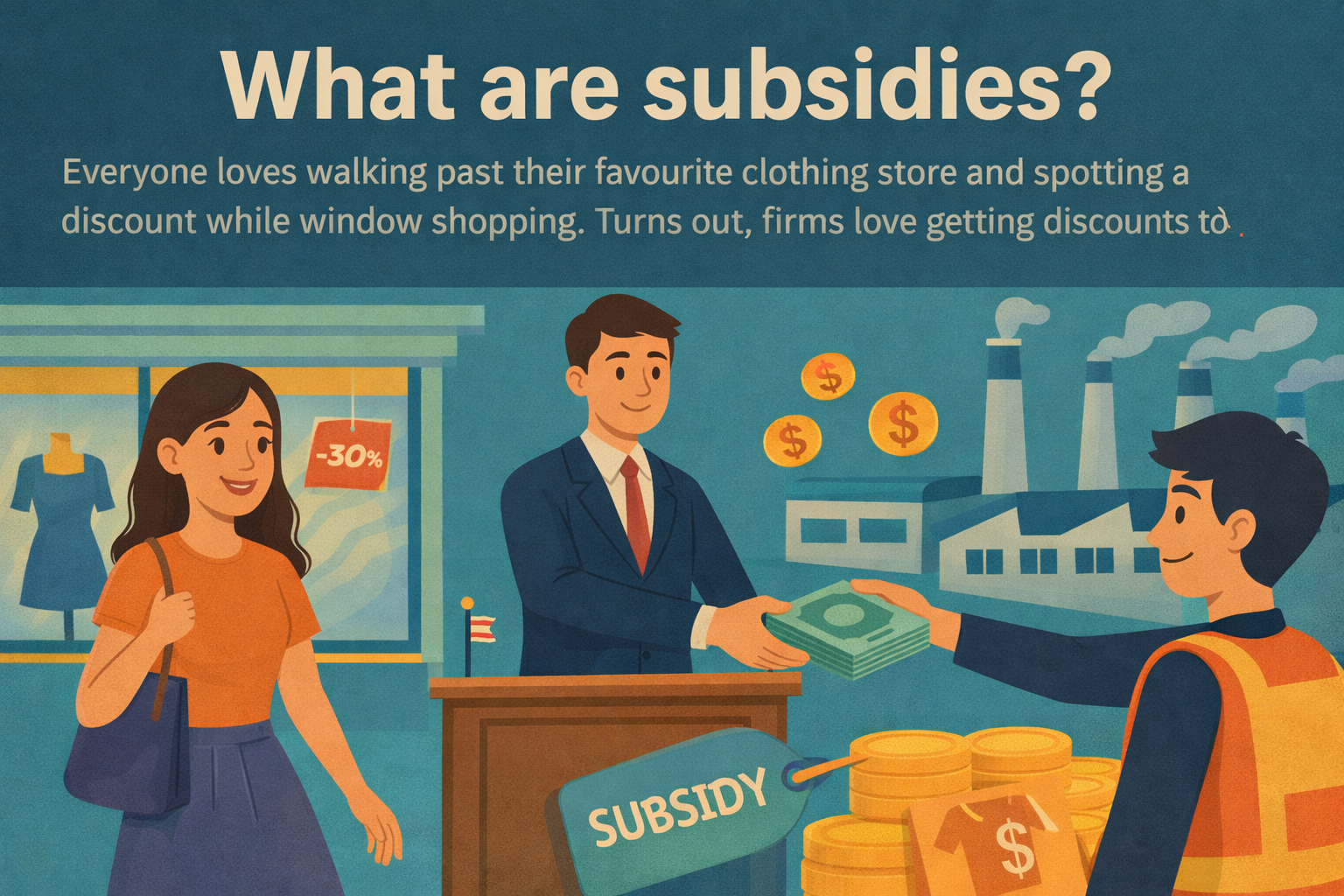 Illustrated cover for the subsidies article
